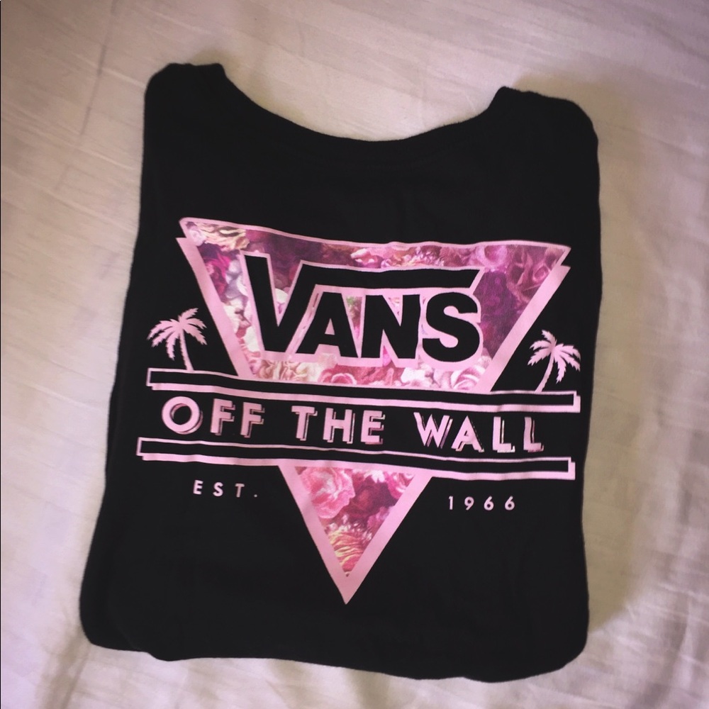 Vans pink floral rose tee